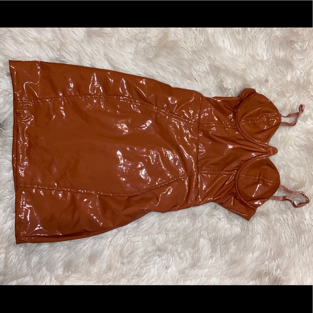 Brown latex dress